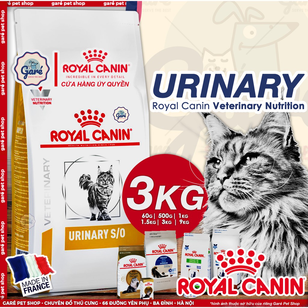 3kg - Hạt Urinary S/O Royal Canin Thức ăn mèo sỏi thận viêm bàng quang tiểu dắt