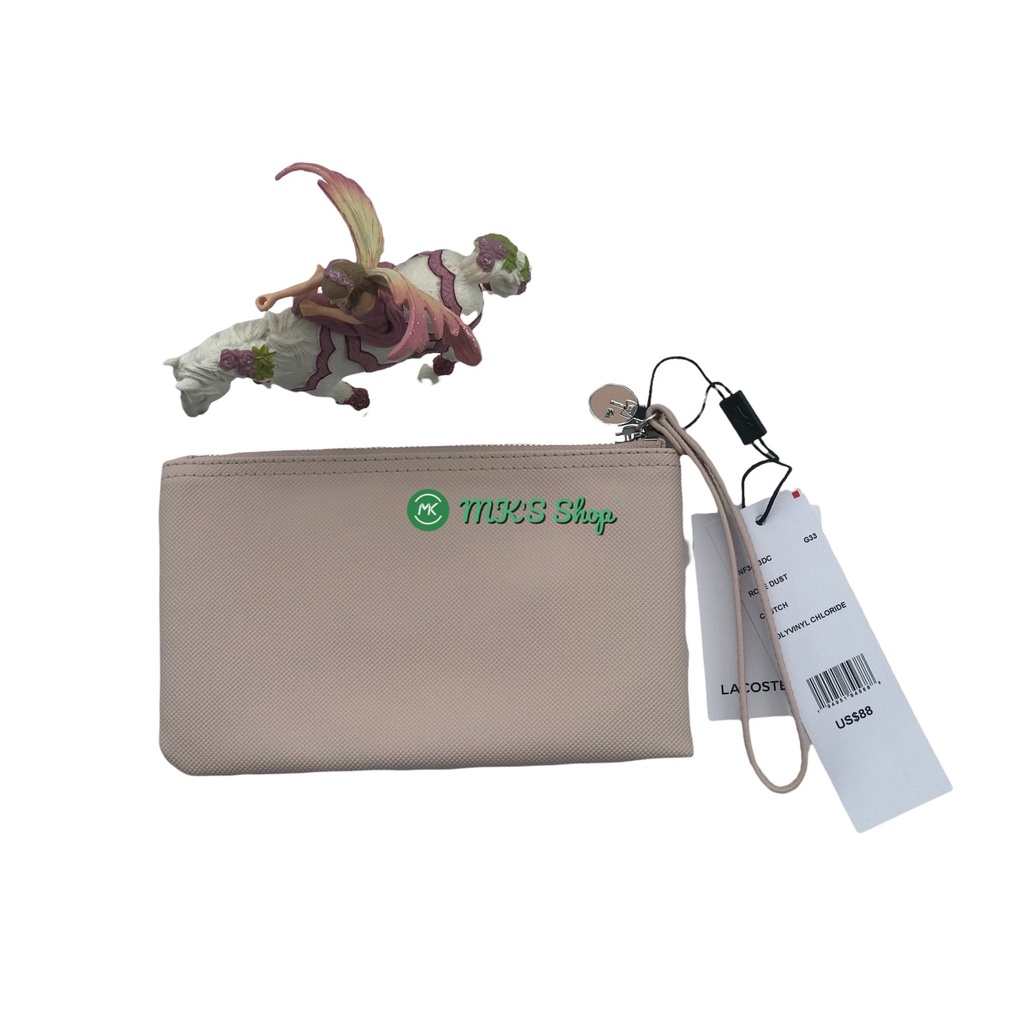 VÍ CẦM TAY LACOSTE MÀU HỒNG