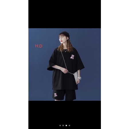 Đồ bộ hoạt hình form rộng Unisex Gấu Tím+QUẦN Short♥️ Freesize dành cho nam nữ🎀Sét trang phục thể thao Unisex, Hàn Quốc | BigBuy360 - bigbuy360.vn