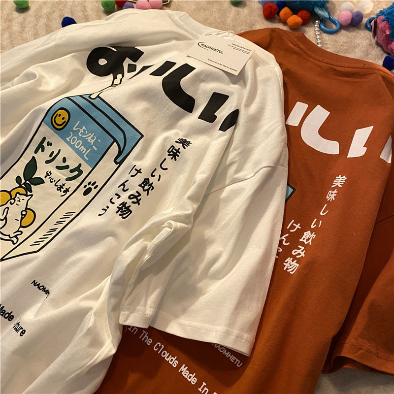 Áo Thun 100% cotton Tay Ngắn Dáng Rộng Phong Cách Hàn Quốc Thời Trang Mùa Hè Mới Cho Nữ