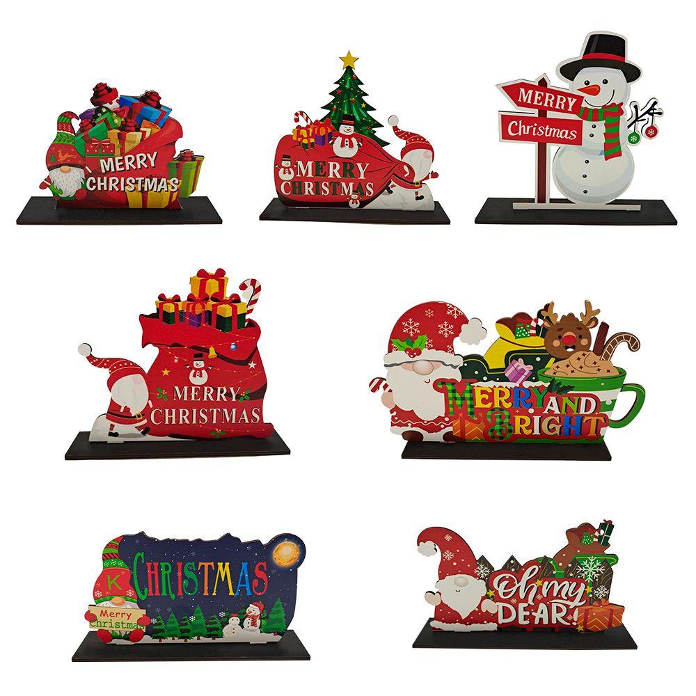 KUNHEV Phụ Kiện Trang Trí Giáng Sinh / Năm Mới Bằng Gỗ