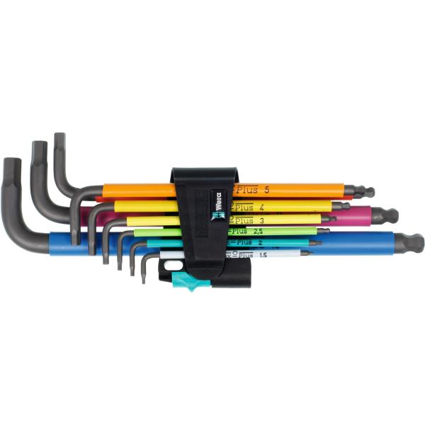 Bộ lục giác đầu bi nhiều màu sắc 950/9 hex-plus multicolour 1 sb L-key set , Wera 05073593001