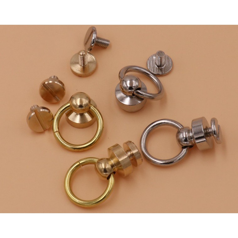 Chốt khoen vít đồng cho ví biker