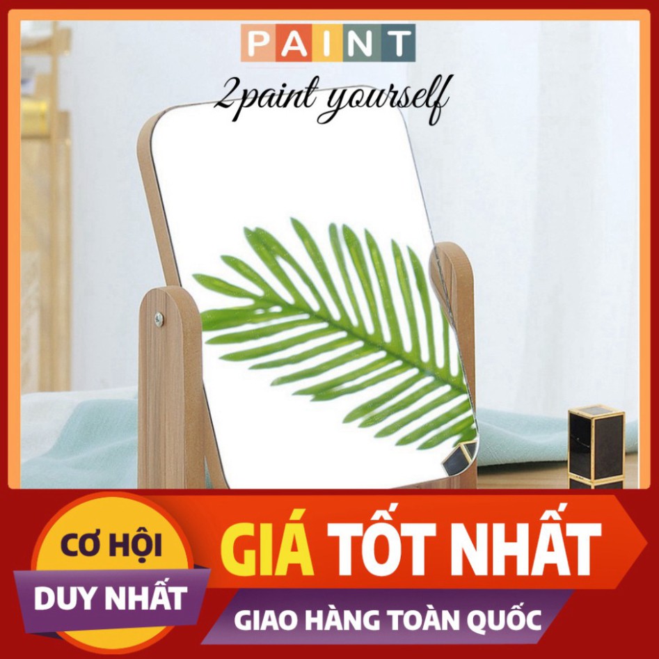 Gương để bàn trang điểm khung gỗ xoay 360 độ trang trí phòng - vintage decor size lớn [DECORBYME]