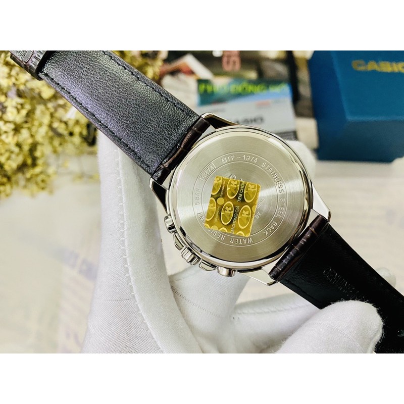 Đồng hồ nam dây da Casio chính hãng Anh Khuê MTP-1374L-7AVDF
