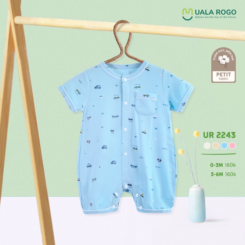 UALAROGO Body cộc cho bé chất liệu petit từ 3 tháng đến 6 tháng