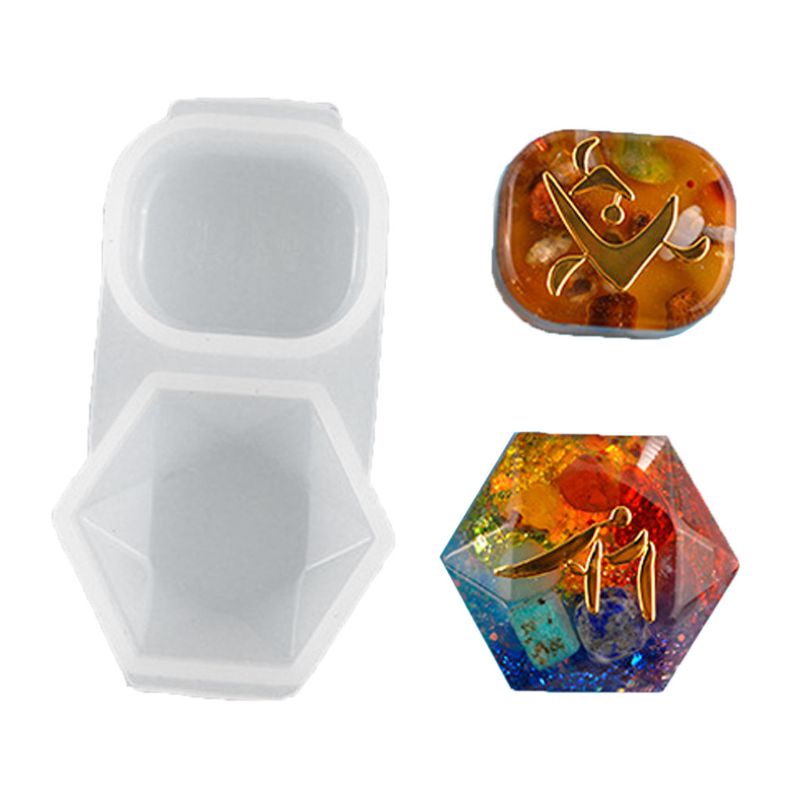 Khuôn Làm Mặt Dây Chuyền Bằng Nhựa Resin Hình Vuông / Tròn