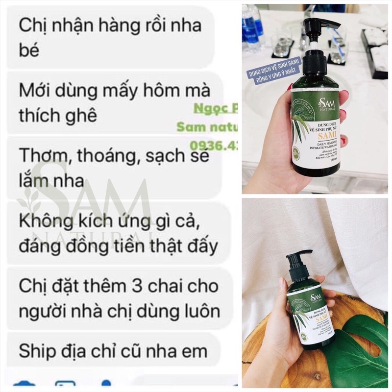 Dung Dịch Vệ Sinh Phụ Nữ Sami Chiết Xuất Lá Xoài Ấn Độ 150ML, dung dịch vệ sinh làm hồng mịn se khít vùng kín