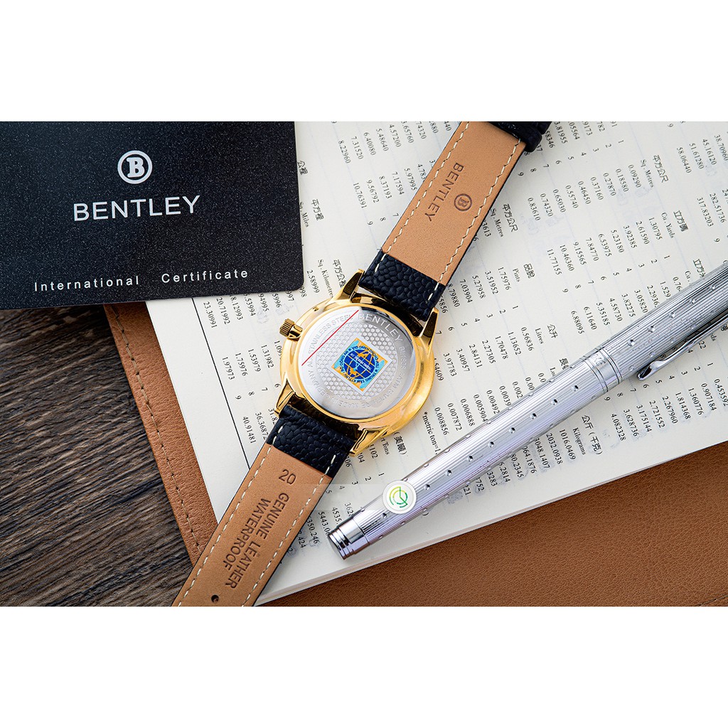 Đồng hồ nam dây da mặt kính chống xước BL1808 BL1808-10 Bentley BL1808-10MKNN