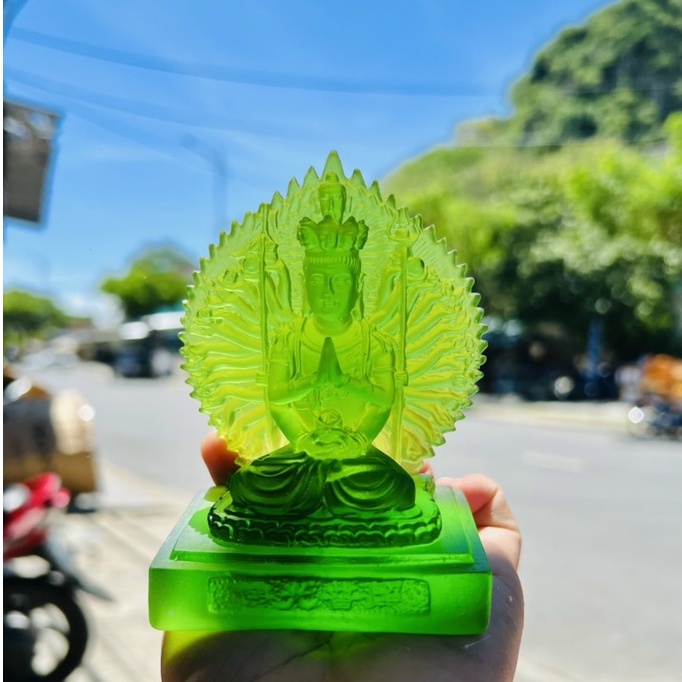 Tượng Phật Thiên Thủ , Thiên Nhãn Bằng Đá Ngọc Lưu Ly Cao Cấp - Cao 10cm