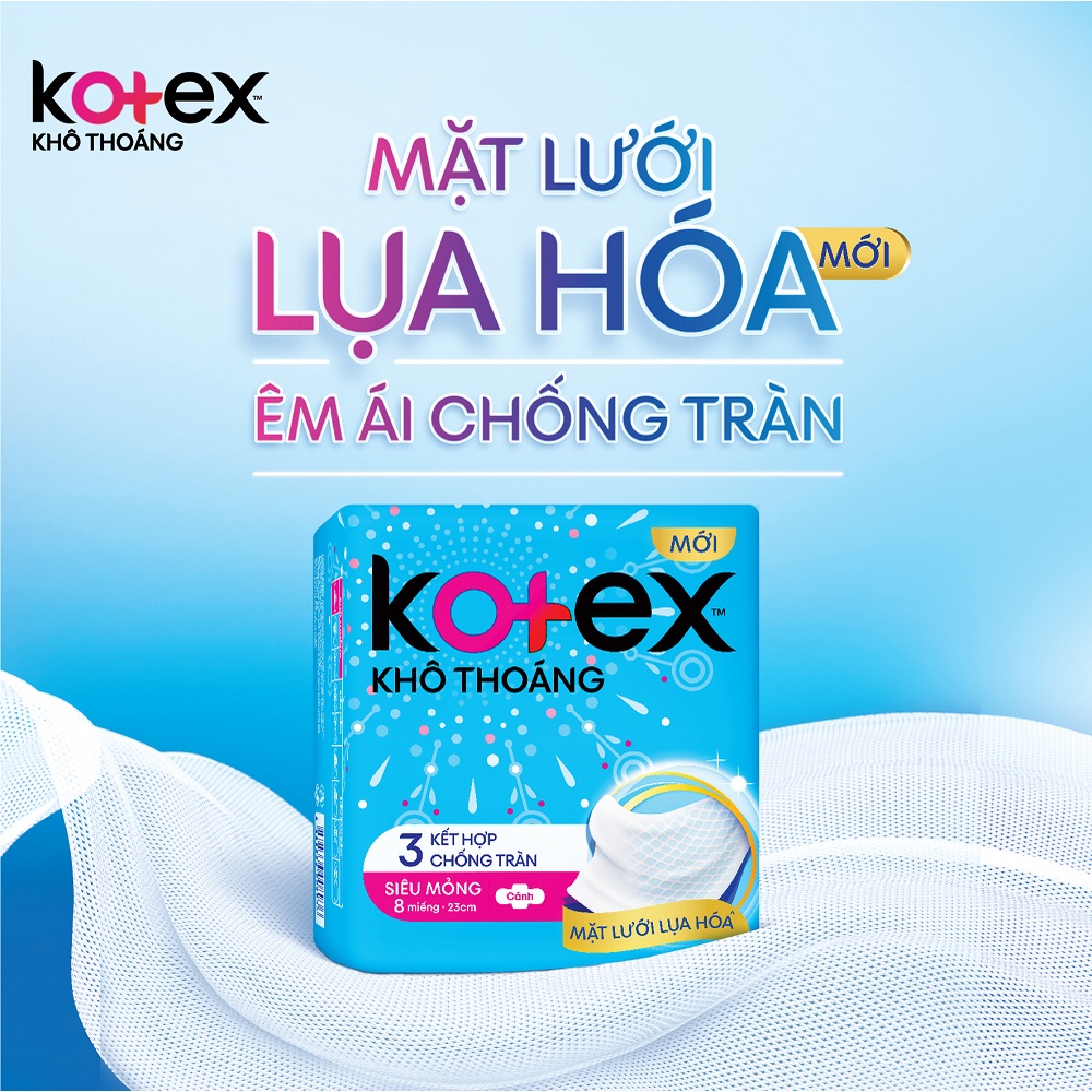 Băng Vệ Sinh Kotex Khô thoáng Siêu Mỏng Cánh 16miếng/gói