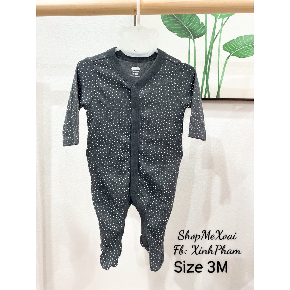 [Size 0-3M] Bodysleep suit, body ngủ cho bé chấm bi Hiệu Oldnavy 1 size (3-5,3kg)