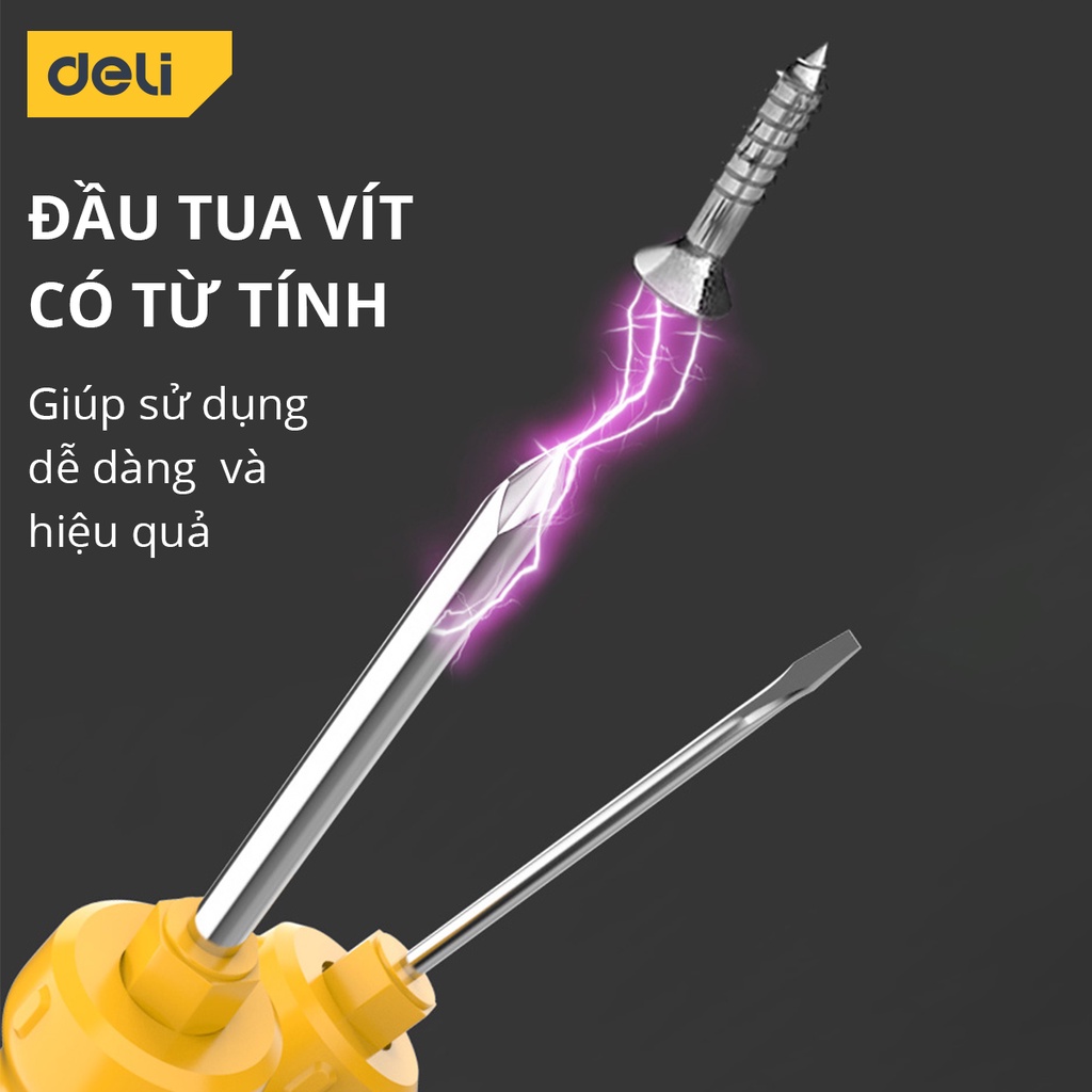 Bộ Tua Vít Deli 9 Chi Tiết Đa Năng, Nhỏ Gọn, Tiện Dụng - Vặn Ốc Vít, Sửa Chữa Đồ Dùng Gia Đình - DL636009