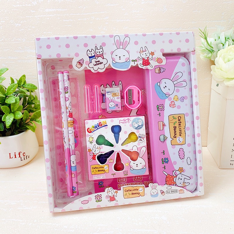 Combo Bộ Dụng Cụ Học Tập Gồm 9 Món Cute Dễ Thương Cho Các Bé