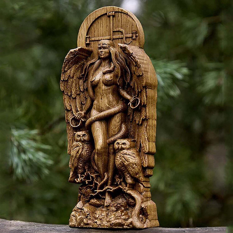 Ancient Wiccan Goddess Statue,Altar Sculpture,Greek Goddess Statue Mythology Mother Earth Gaia Figurines for Pagan Home