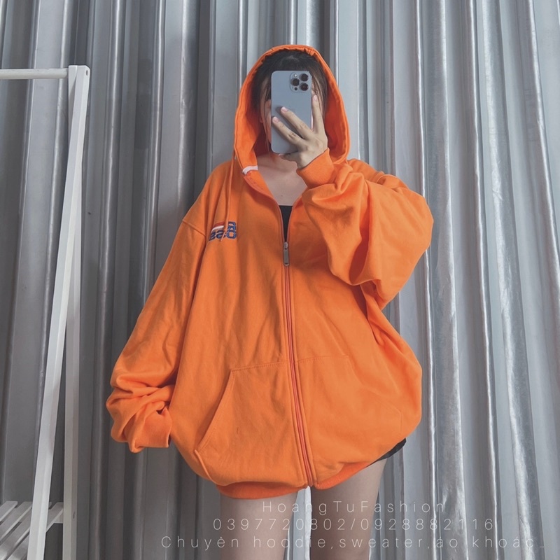 Áo khoác hoodie nỉ bông Màu Cam 🍊 M601