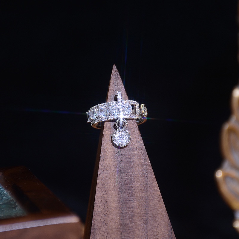 Nhẫn mở đính đá zircon tinh tế thời trang cho nữ