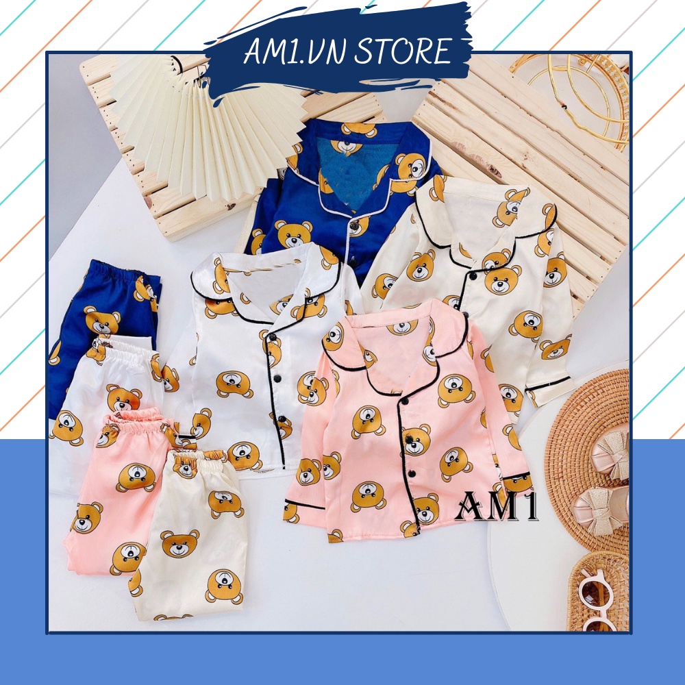 (10-30kg) Bộ pijama lụa hàn cho bé trai và bé gái Đồ ngủ cho bé TTR152 TTN153