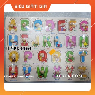 - Combo 3 bảng ghép gỗ có núm mẫu chữ cái,20 số và hình khối