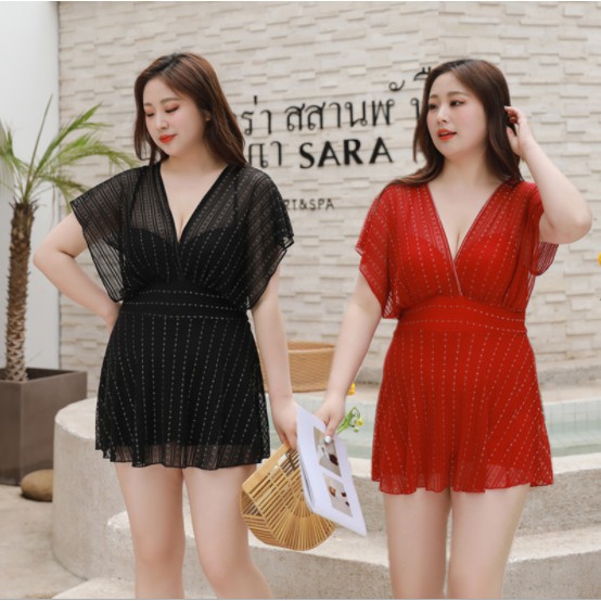 Bộ đồ bơi liền mảnh dáng váy kín đáo size lớn áo tắm đi biển