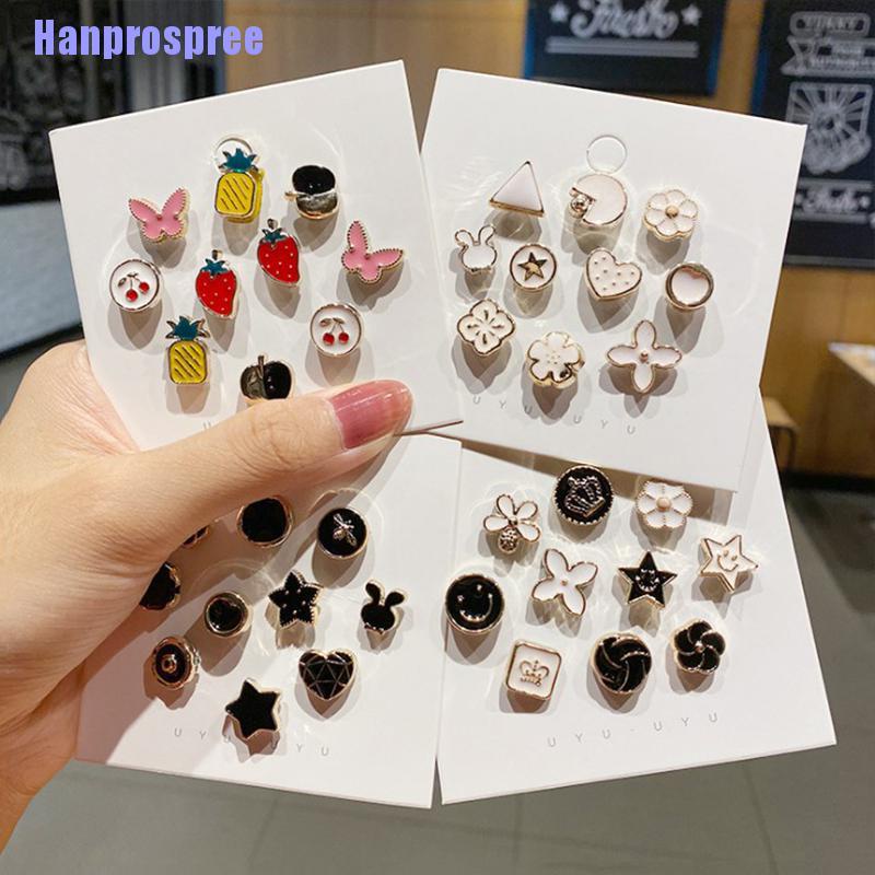 Hp> 10PC Shirt Brooch Buckle Pearl Button Neckline Pin Women Cufflinks Decoration