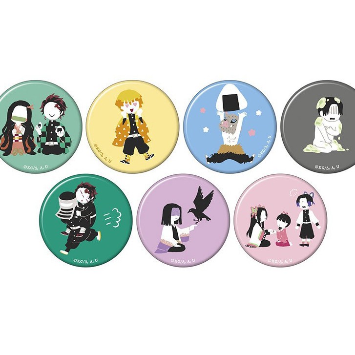 Huy hiệu cài áo in hình Kimetsu no Yaiba Thanh gươm diệt quỷ anime chibi xinh xắn dễ thương m07