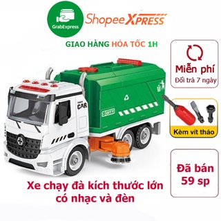 Đồ chơi xe tải quét rác đường phố có đèn và nhạc kích thước lớn