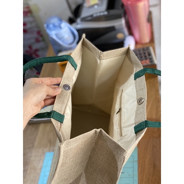 Túi cói đi biển đi chơi starbuck phong Hàn Quốc tiền lợi sang chảnh