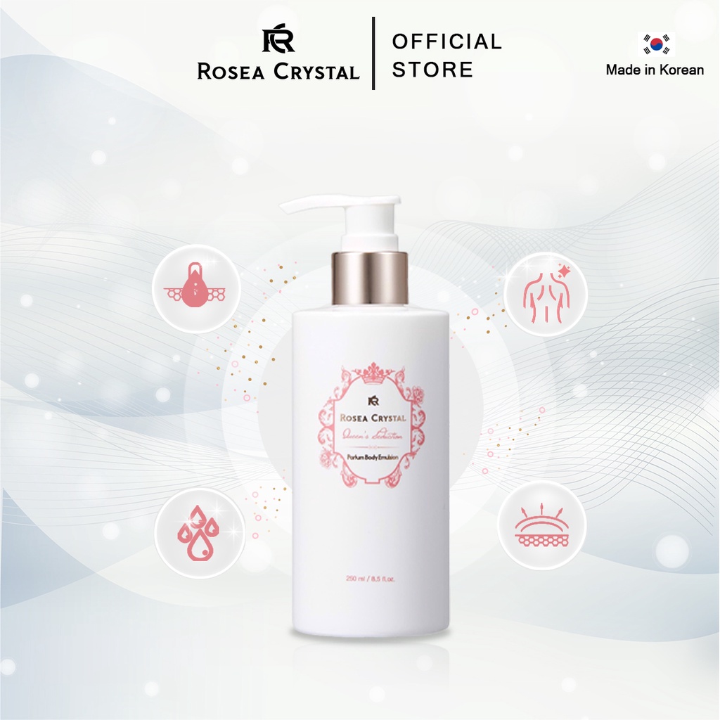 Sữa dưỡng thể dưỡng trắng Rosea Crystal Queen's Seduction Parfum Body Emulsion 250ml