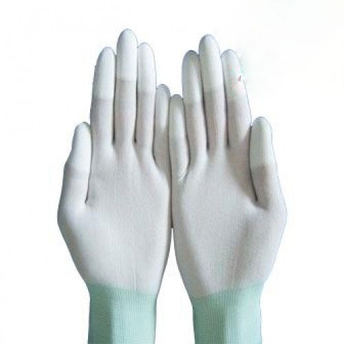 10 đôi Găng tay phủ PU ngón tay màu trắng