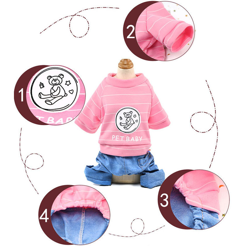 Áo Cotton Bốn Lớp Họa Tiết Hoạt Hình Thời Trang Xuân Thu Cho Thú Cưng