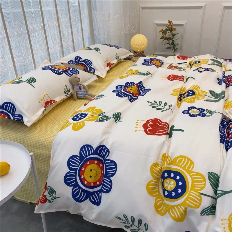 [FREE SHIP -HÀNG XUẤT KHẨU] Chăn Ga Cotton Poly Nhập Khẩu Hàn Quốc Chính Hãng Họa Tiết Hoa Quả To