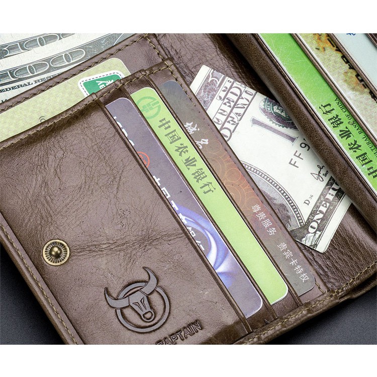 🔥Sẵn Sàng Cổ🔥Mới Ví Da Nam Thế Giới Bóp Da Màu RFID Không Quét Da Đựng Thẻ Ví Nam Ví Thời Trang