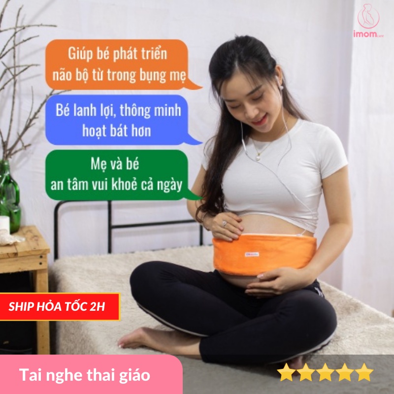 Tai nghe bà bầu cho bé, hỗ trợ thai giáo, giúp thai nhi thông minh từ bụng mẹ -  imom care