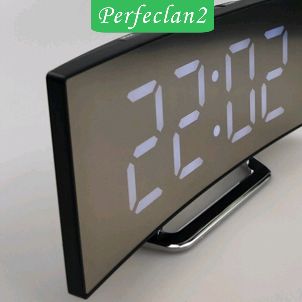 Alarm Clock Digital LED Display Battery Operated Mirror Night Light-01