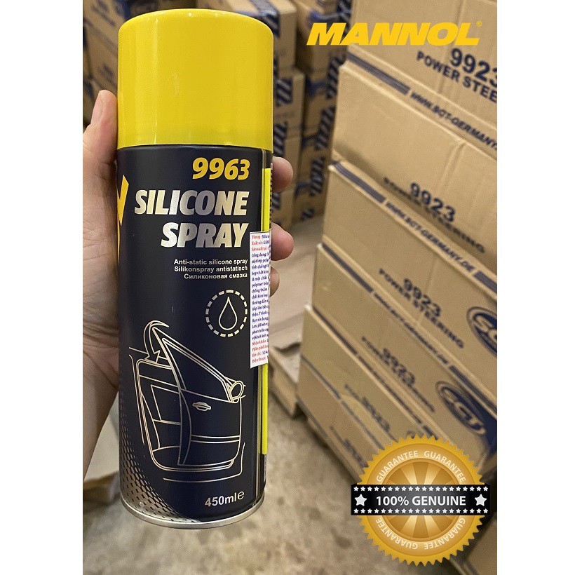 [Cao Cấp] Xịt Silicone Bảo Vệ, Làm Bóng Nội Thất Xe MANNOL 9963 - 450ML Silicone Spray không chứa dầu khoáng và chất béo