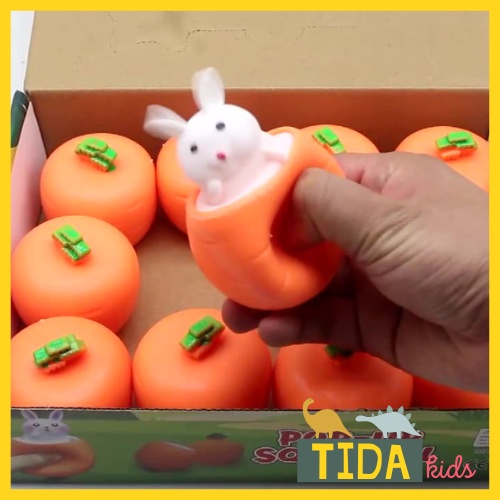 Thỏ Trốn Cà Rốt ⚡ HOT TREND ⚡ Squishy Mochi Pop up Squirrel, Đồ Chơi Xả Stress Dễ Thương Xua Tan Căng Thẳng TiDa Kids