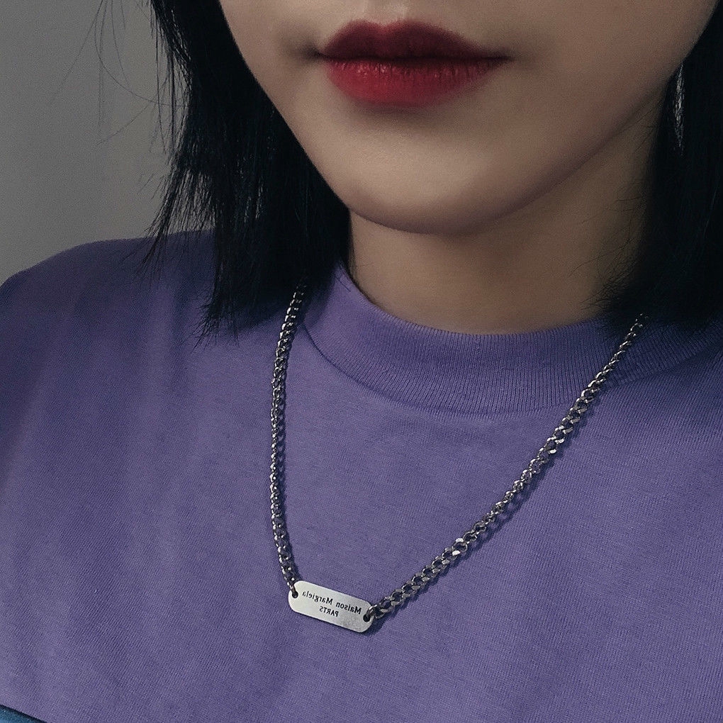 Dây Chuyền Mặt Vuông Phong Cách Punk 22287 Dành Cho Cặp Đôi