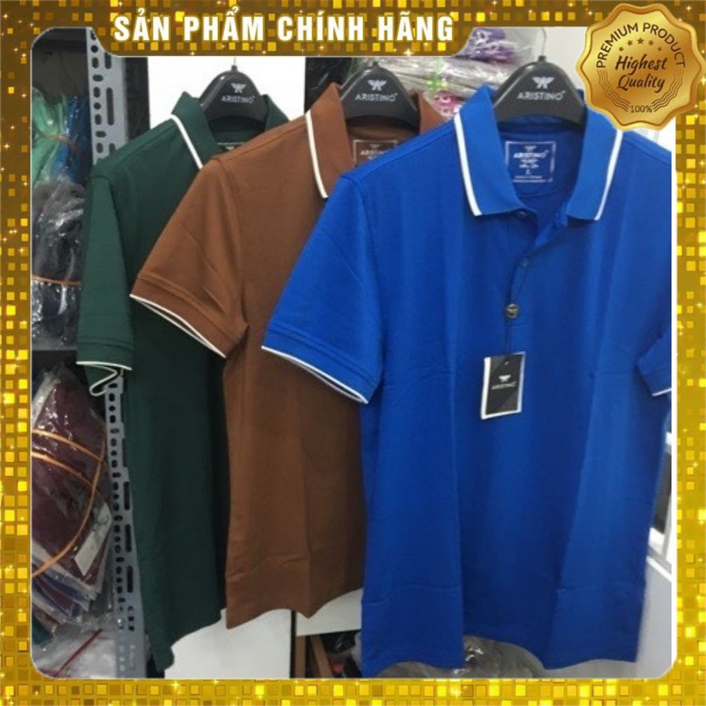 Áo polo nam ARISTINO APS009S8 sợi cuppro cao cấp  S-M (50-kg kg)  slim