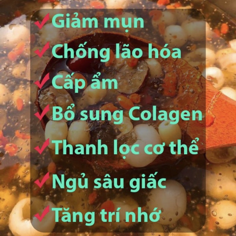 Chè dưỡng nhan tuyết yến nhựa đào bồ mễ táo đỏ long nhãn kỷ tử nấm đông trùng hạ thảo hạt chia sen khô set - nguyên liệu