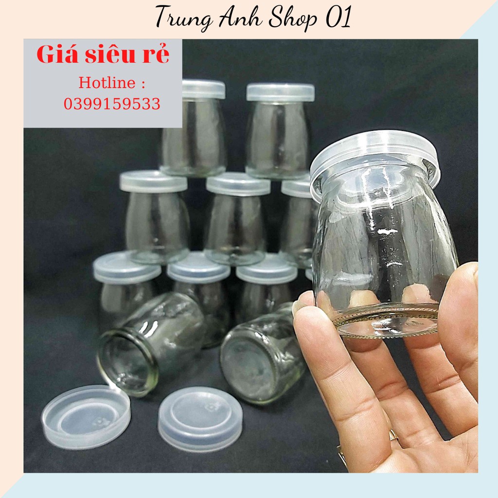 {GIÁ HỦY DIỆT] HŨ THỦY TINH CÓ NẮP LÀM SỮA CHUA LOẠI 1 CÓ LẮP