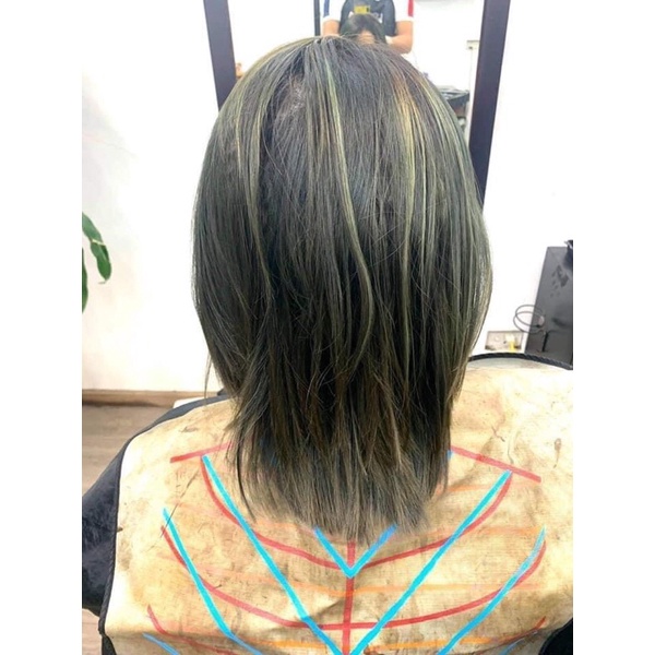 Bóc Màu Đen Đỏ Xanh Đen Rêu Thần Tóc Không Pha Oxi Không Tẩy Tóc