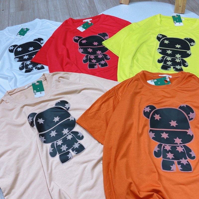 Áo phông người máy phom thụng tay lỡ dáng rộng Áo thun form to cotton