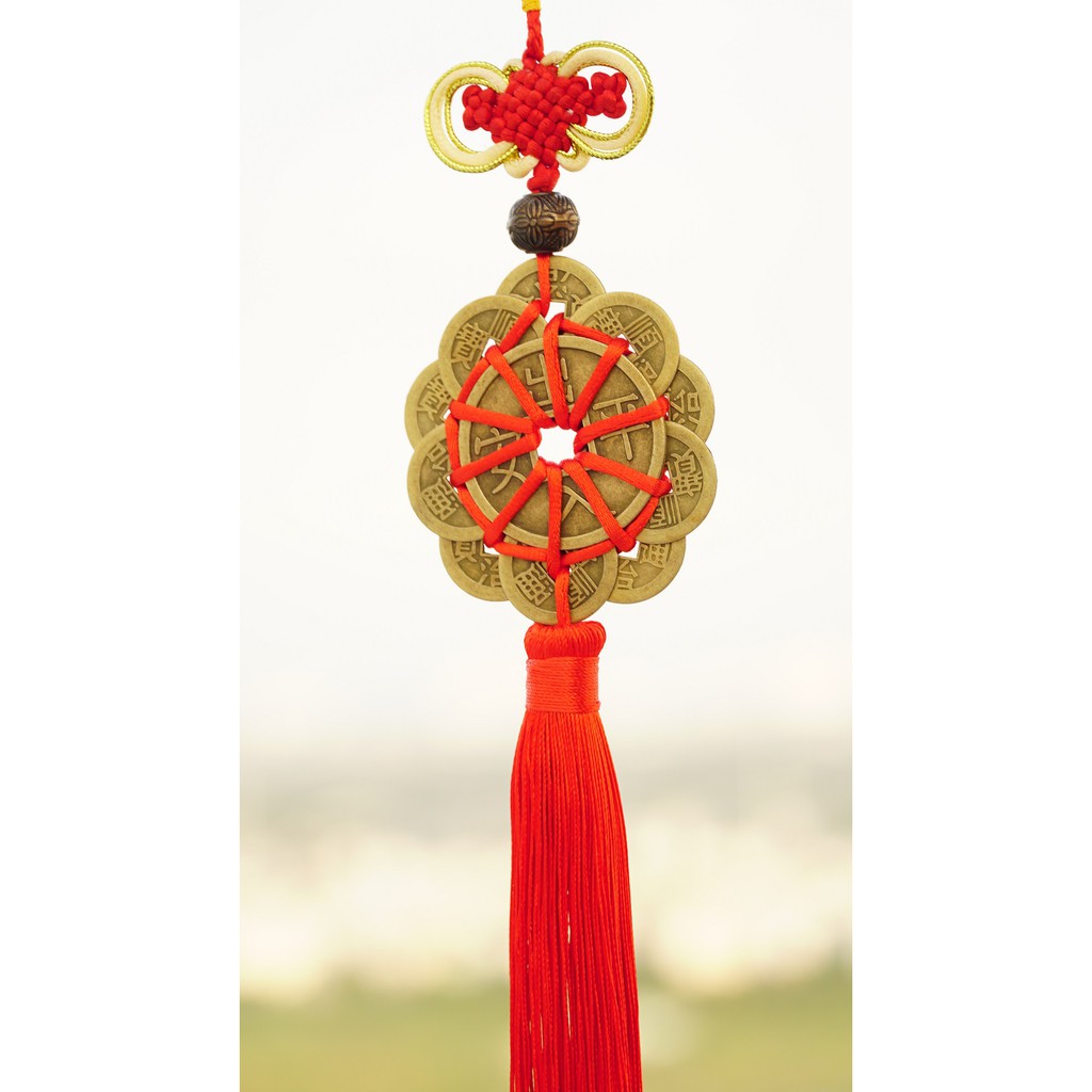 Dây xe treo phong thủy đồng tiền Mai Hoa Thập Toàn | BigBuy360 - bigbuy360.vn
