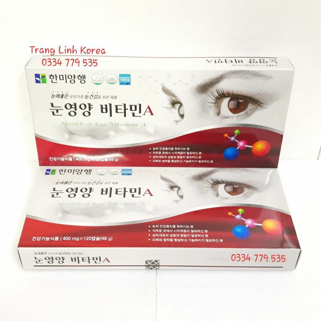 Viên Bổ Mắt VitaminA Health Of Eye Hàn Quốc, Hộp 120 viên