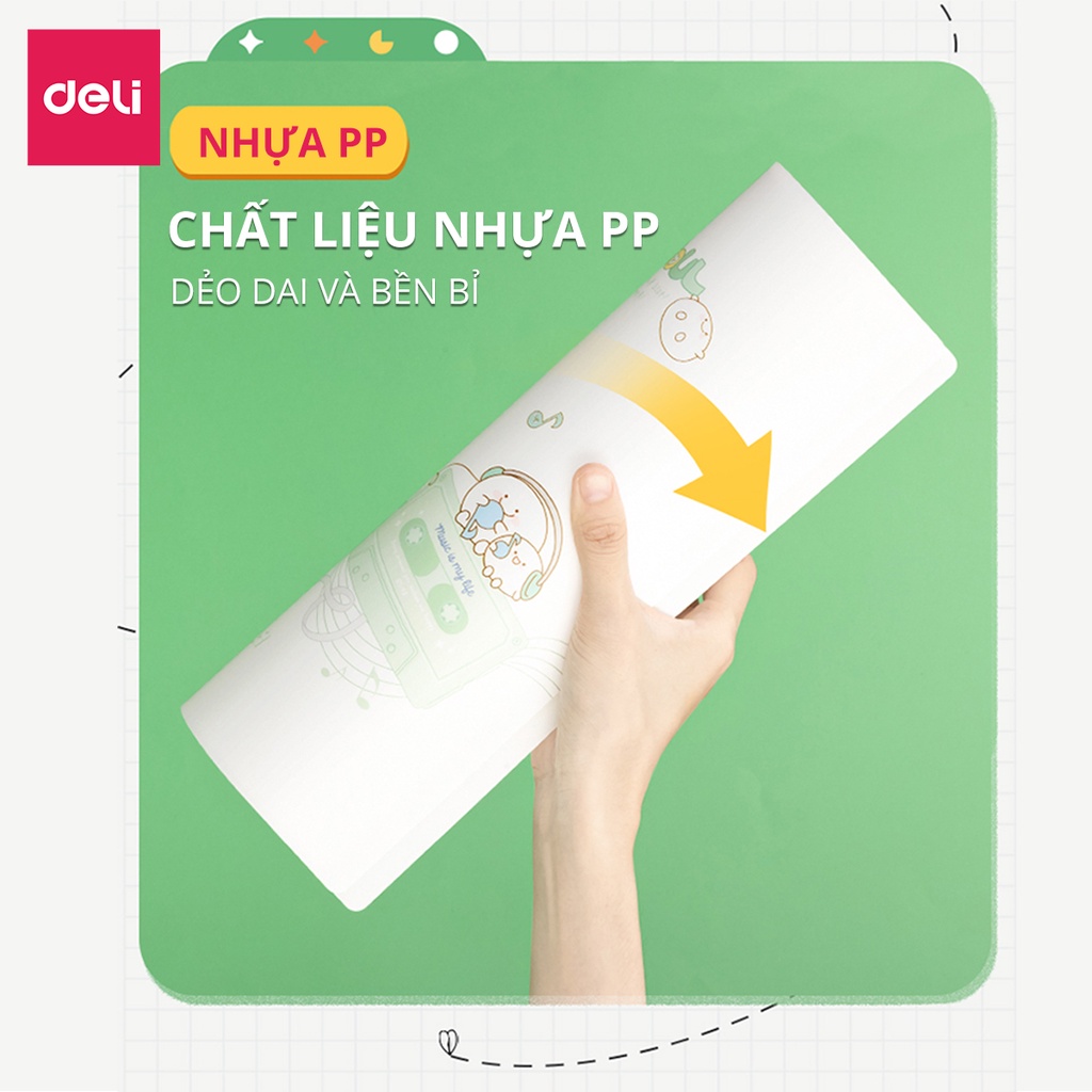 File lá học sinh phiên bản Vương Nguyên YYDL Deli - Khổ A4 30/40 lá hình âm nhạc - 1 chiếc - 72747 / 72748