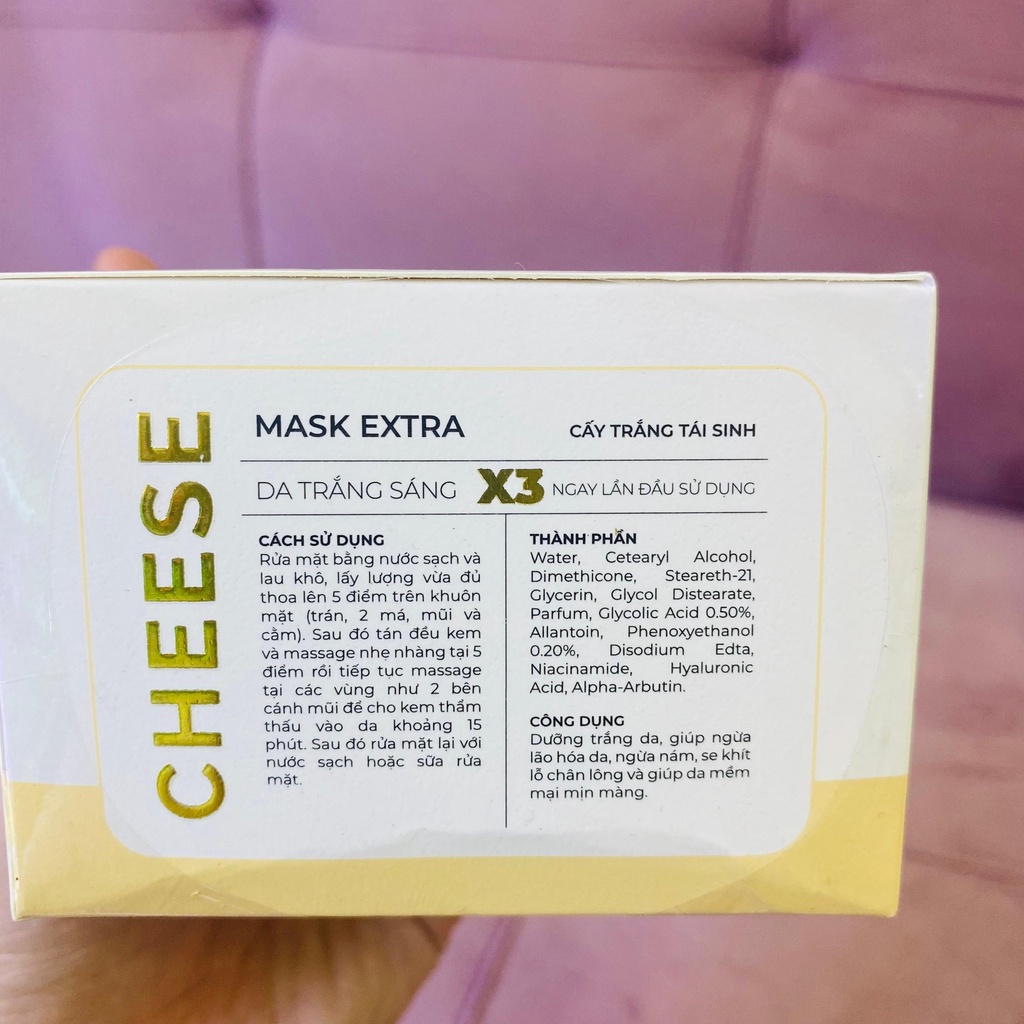 Kem Cấy trắng Cheese 40gr - Mặt nạ Cấy trắng tái sinh Cheese - Hàng chính hãng