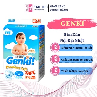  Bỉm Genki Dán Tã Genki Nội Địa Nhật Bản Đủ Size SS44 S72 M64 L54 XL44 - SAKUKO STORE 