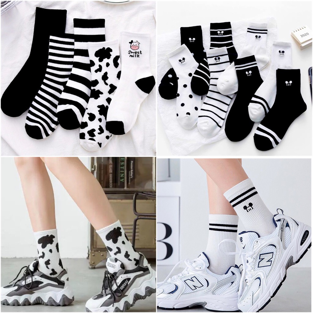 [Mã 44FASHIONSALE1 giảm 10K đơn 50K] VỚ TẤT MICKEY - VỚ TẤT CỔ CAO BÒ SỮA