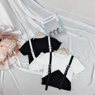 Áo Croptop Vải Borip Phối Dây